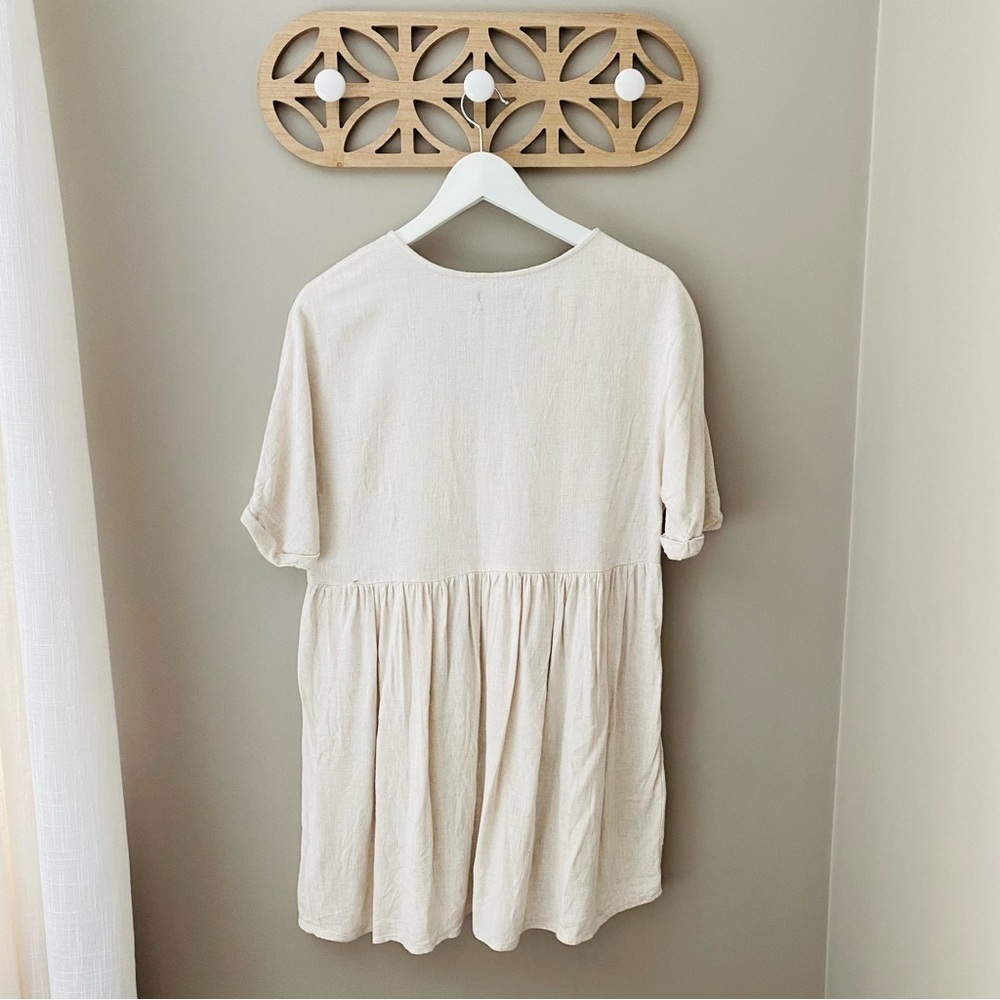 Urban Outfitters Button Up Short Sleeve Top Cream Sz Small - Picture 8 of 11